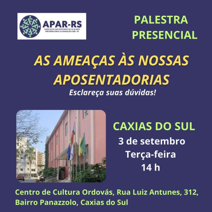 Palestra realizada com sucesso, participantes de Caxias e outras localidades compareceram. Palestrantes: Presidente Sandro Rocha Peres, Conselheiros Susana de Souza e Breno Plentz.